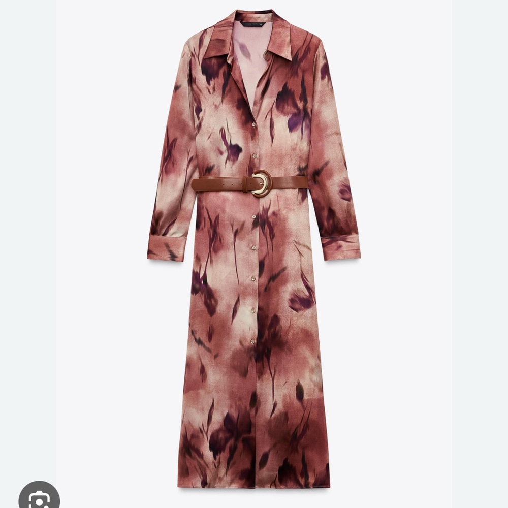 Zara sating dress with belt